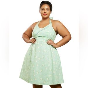 HER UNIVERSE Disney The Princess And The Frog Tiana Icon Retro Halter Dress Pl…